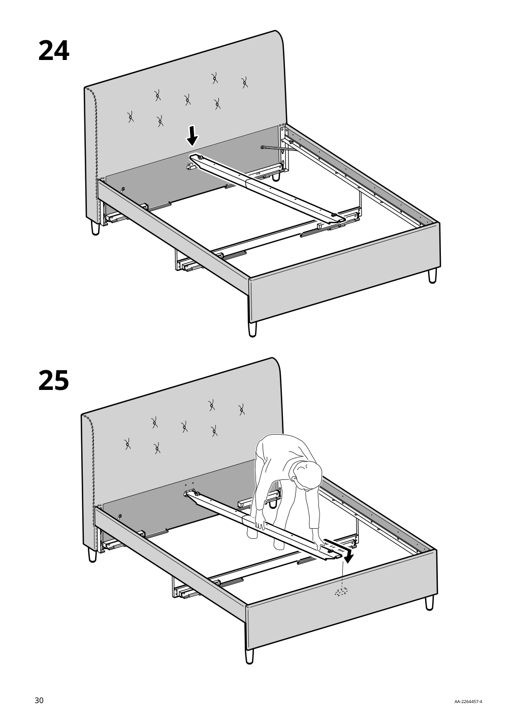 Assembly instructions for IKEA Idanaes upholstered storage bed gunnared dark gray | Page 30 - IKEA IDANÄS upholstered storage bed 704.471.82