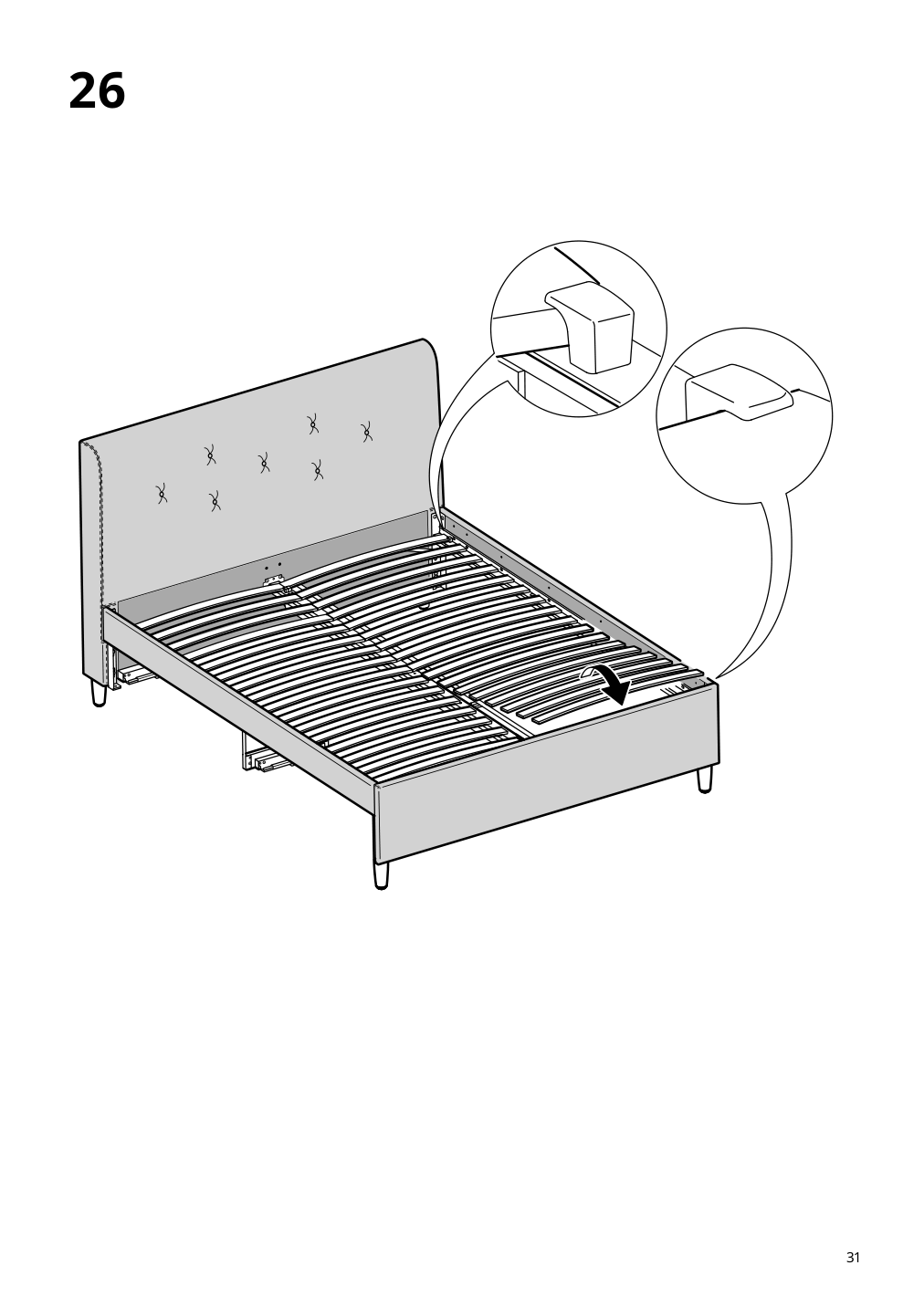 Assembly instructions for IKEA Idanaes upholstered storage bed gunnared dark gray | Page 31 - IKEA IDANÄS upholstered storage bed 704.471.82