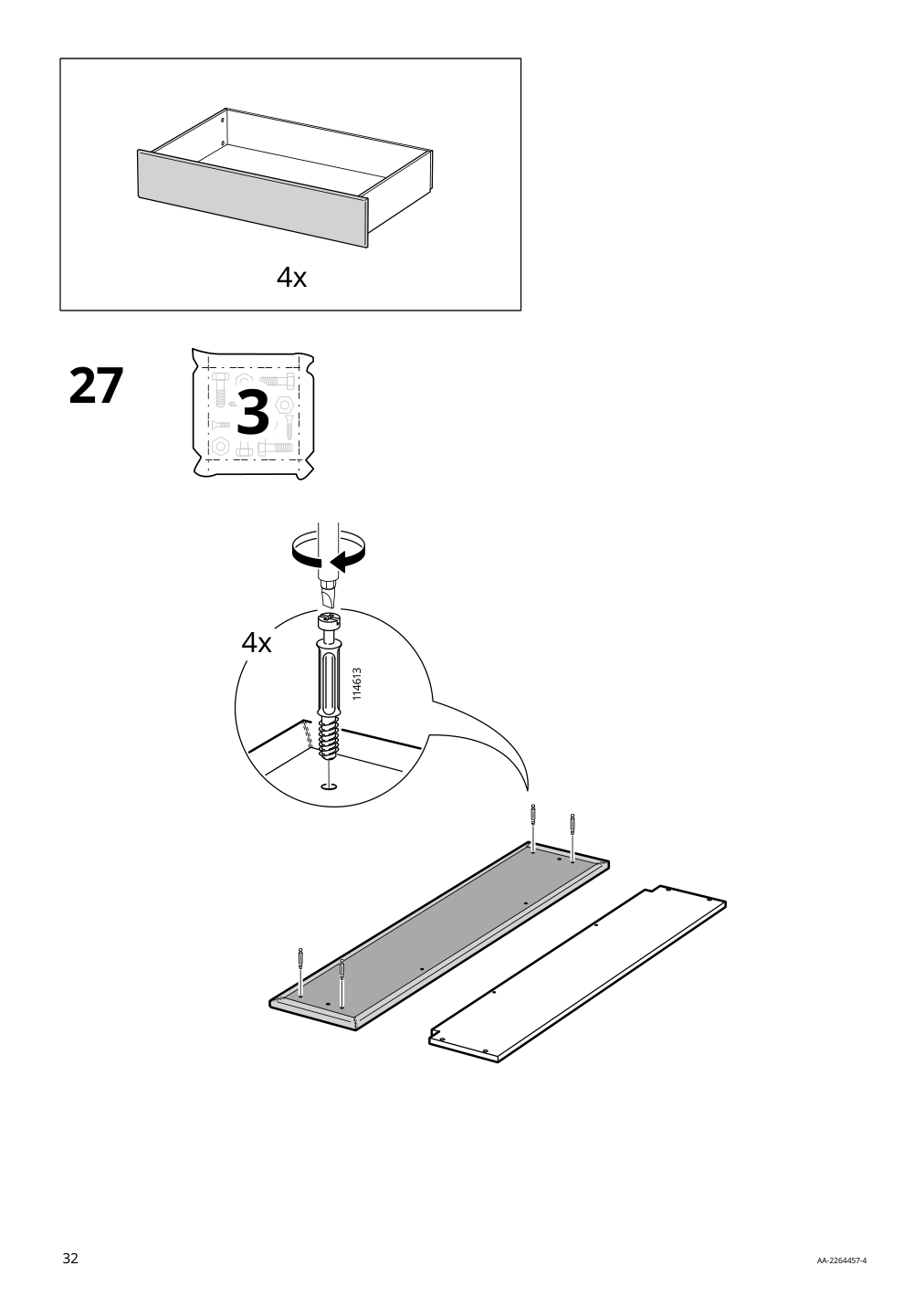 Assembly instructions for IKEA Idanaes upholstered storage bed gunnared dark gray | Page 32 - IKEA IDANÄS upholstered storage bed 704.471.82