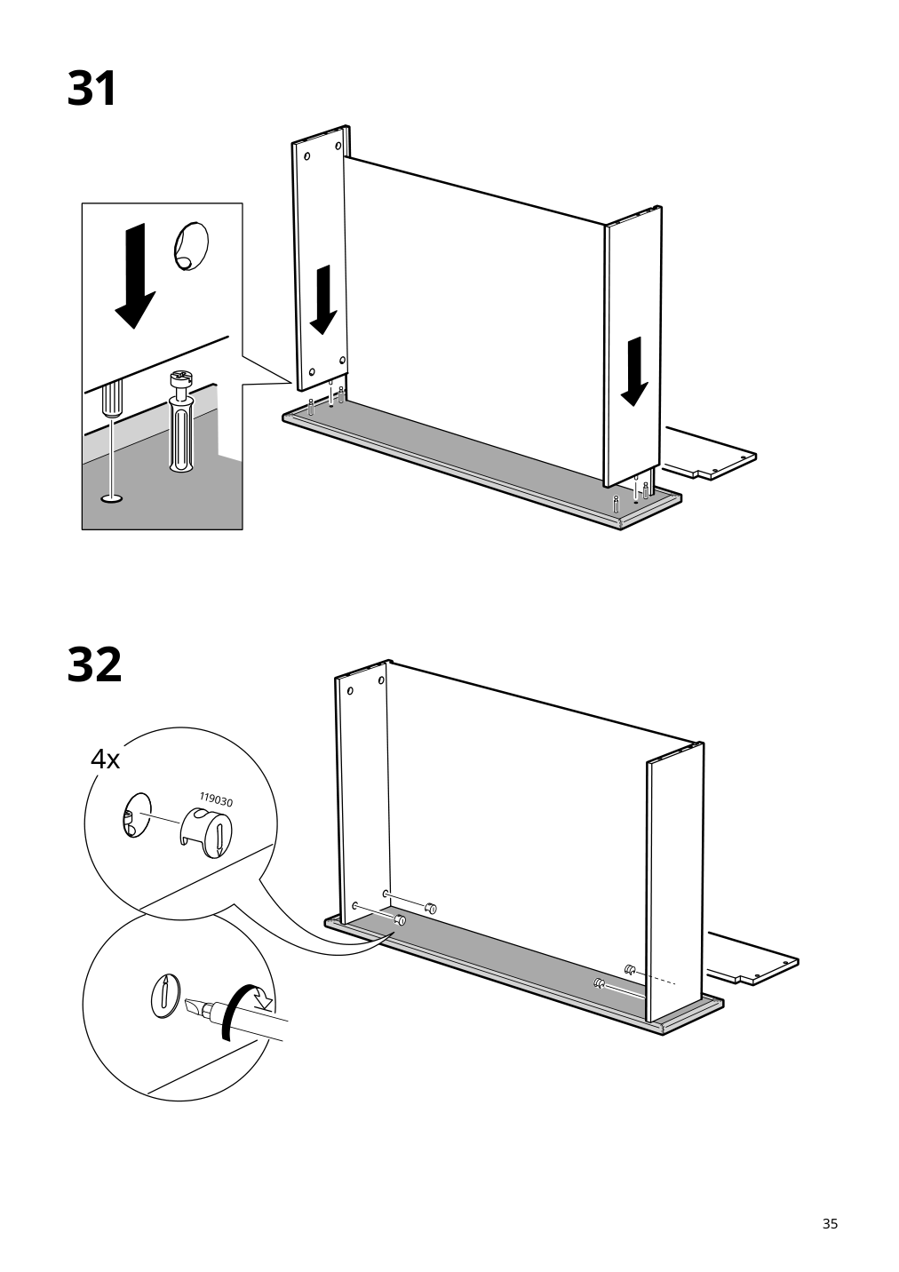 Assembly instructions for IKEA Idanaes upholstered storage bed gunnared dark gray | Page 35 - IKEA IDANÄS upholstered storage bed 704.471.82