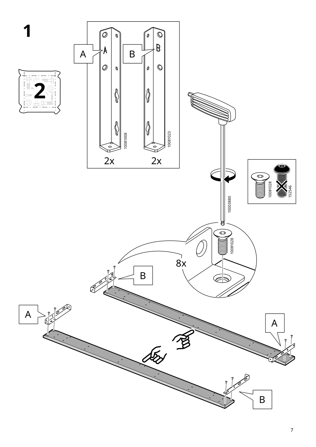 Assembly instructions for IKEA Idanaes upholstered storage bed gunnared dark gray | Page 7 - IKEA IDANÄS upholstered storage bed 704.471.82