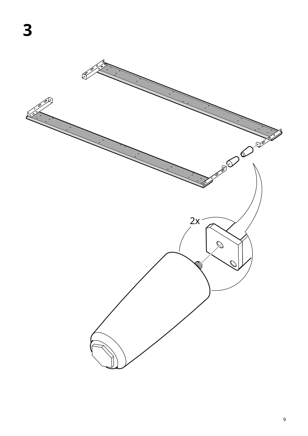 Assembly instructions for IKEA Idanaes upholstered storage bed gunnared dark gray | Page 9 - IKEA IDANÄS upholstered storage bed 704.471.82