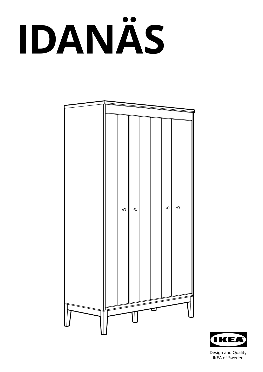 Assembly instructions for IKEA Idanaes wardrobe dark brown stained | Page 1 - IKEA IDANÄS wardrobe 504.588.31