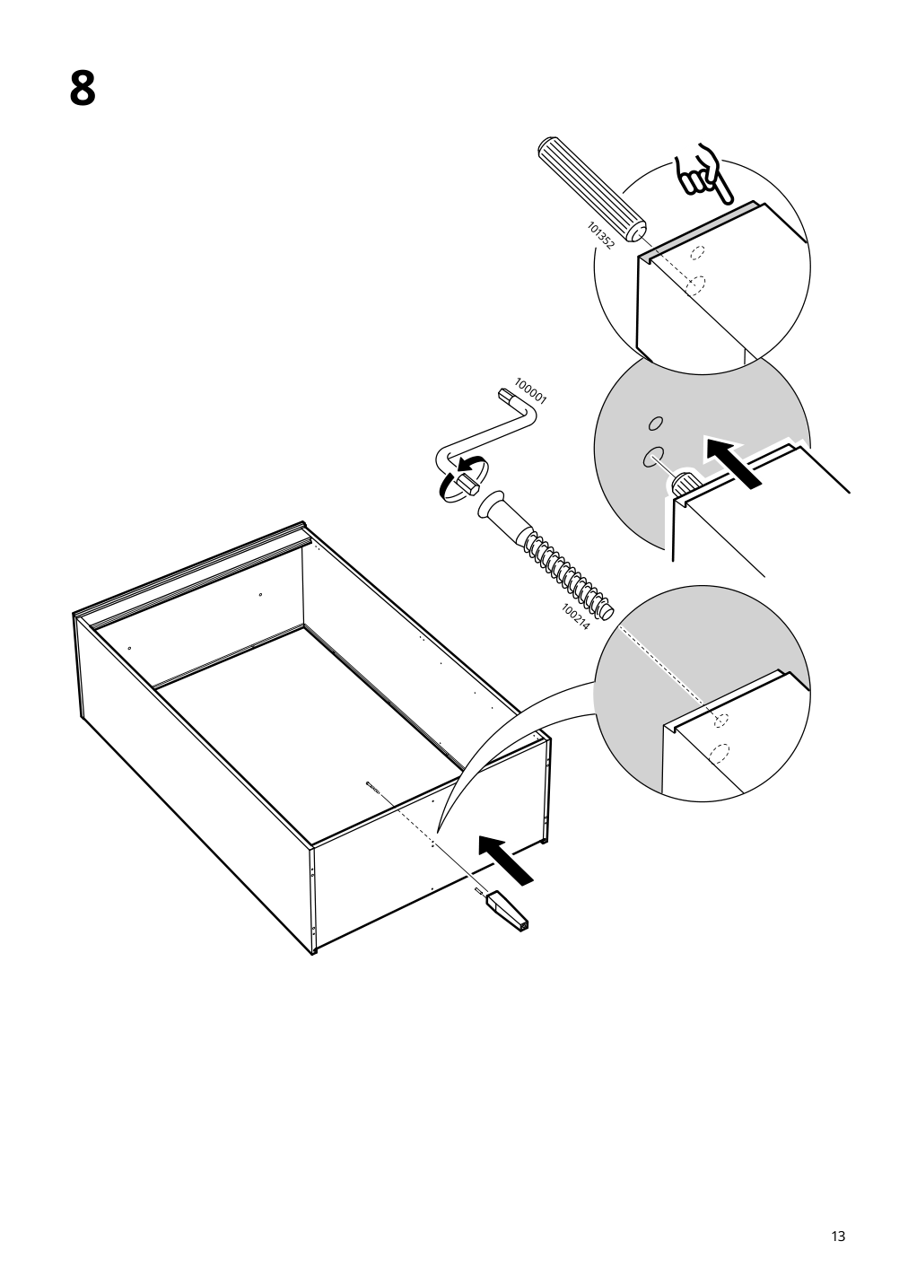 Assembly instructions for IKEA Idanaes wardrobe dark brown stained | Page 13 - IKEA IDANÄS wardrobe 504.588.31