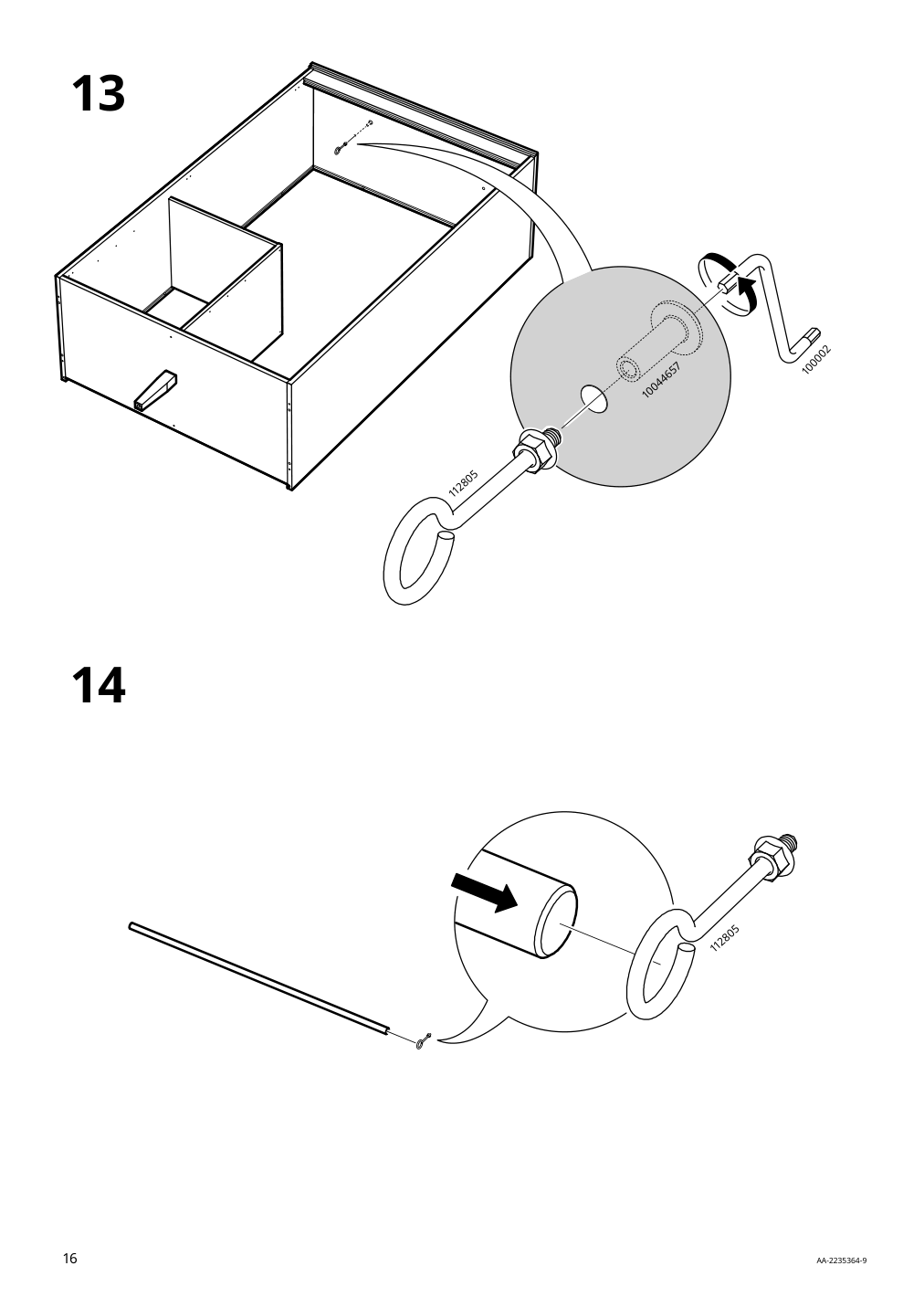 Assembly instructions for IKEA Idanaes wardrobe dark brown stained | Page 16 - IKEA IDANÄS wardrobe 504.588.31