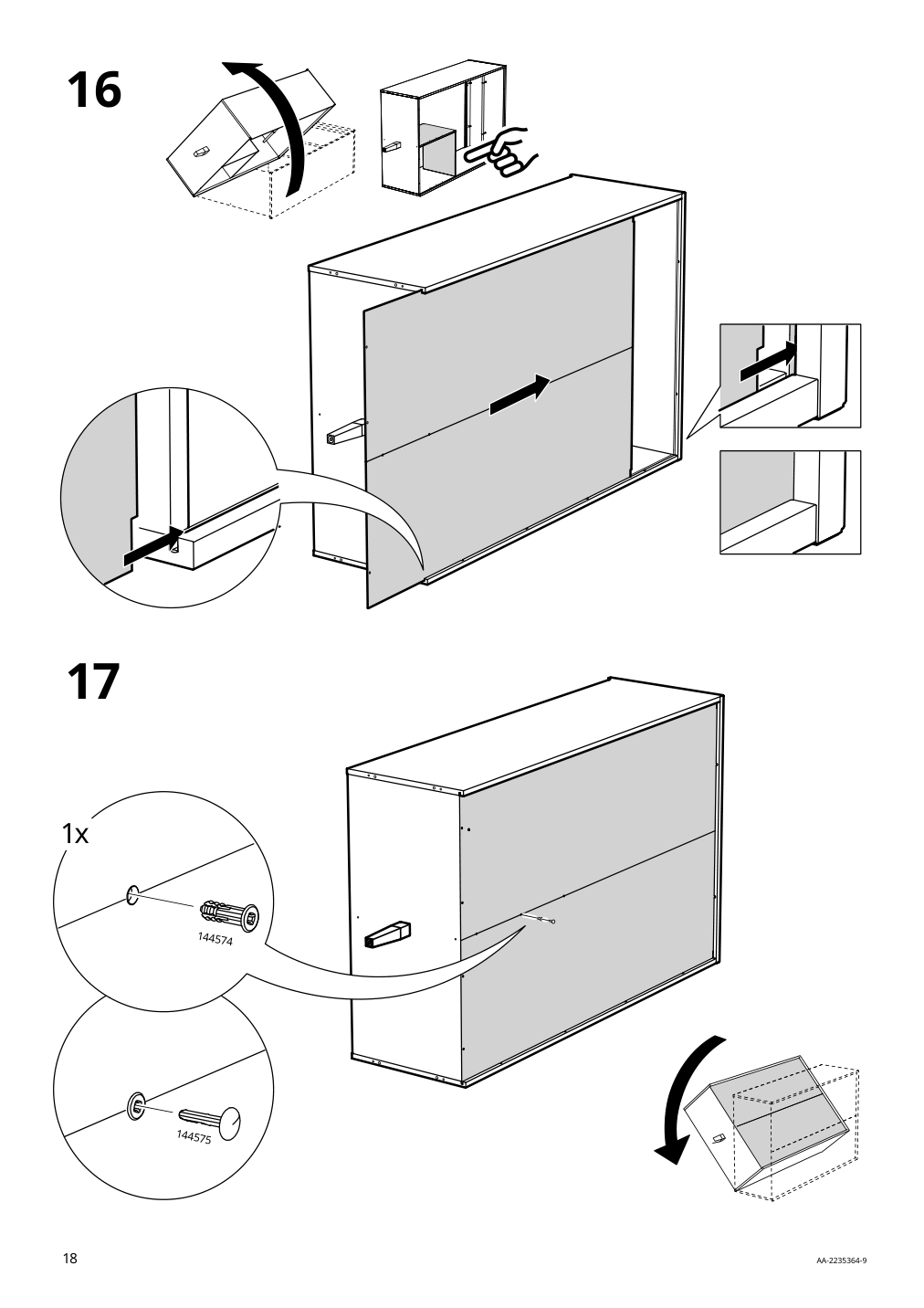 Assembly instructions for IKEA Idanaes wardrobe dark brown stained | Page 18 - IKEA IDANÄS wardrobe 504.588.31