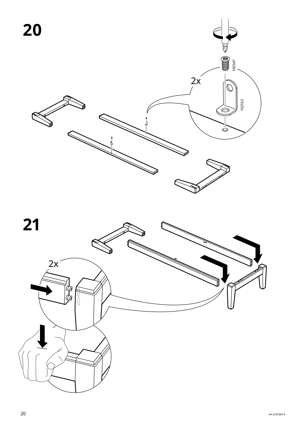 Assembly instructions for IKEA Idanaes wardrobe dark brown stained | Page 20 - IKEA IDANÄS wardrobe 504.588.31