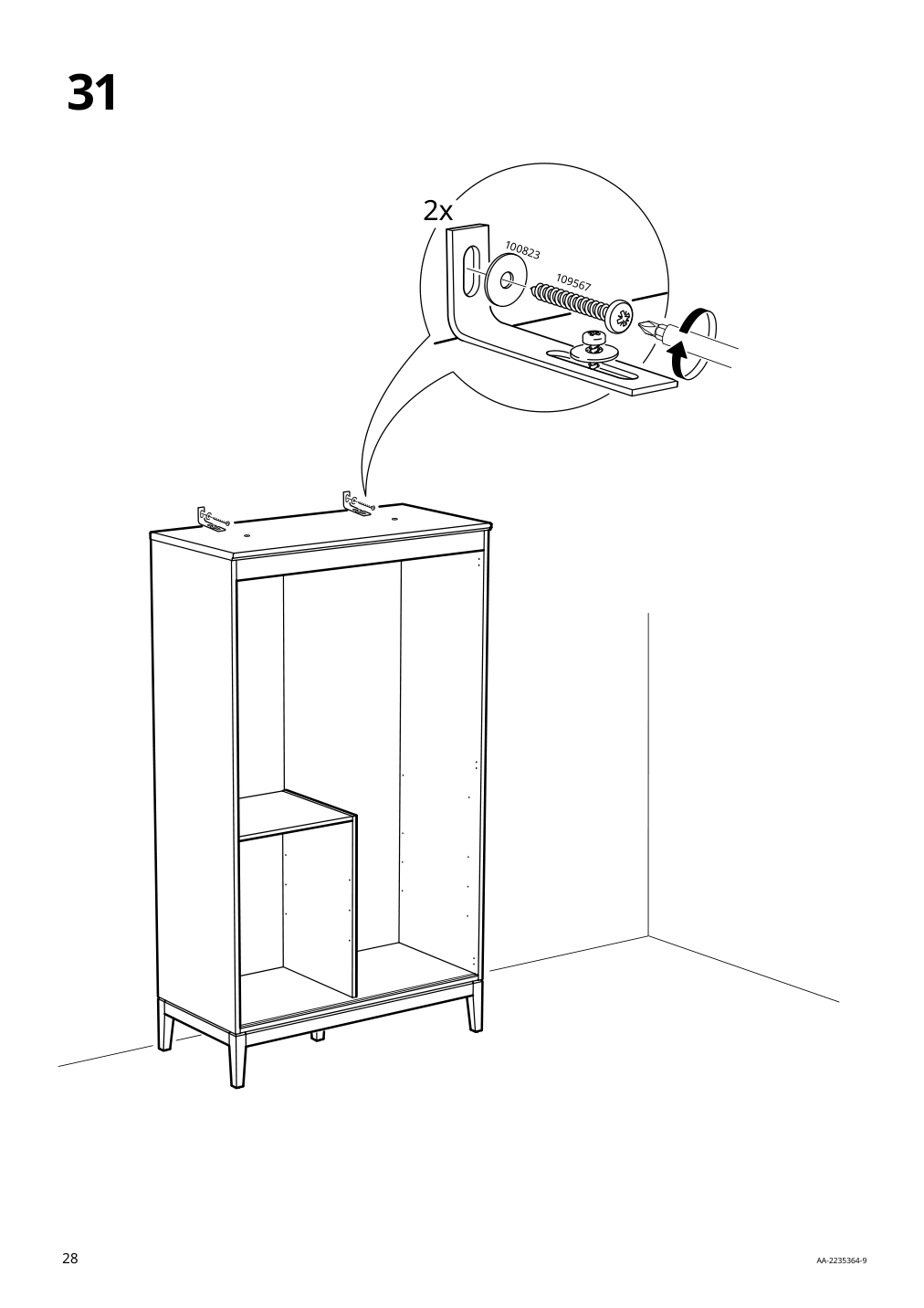 Assembly instructions for IKEA Idanaes wardrobe dark brown stained | Page 28 - IKEA IDANÄS wardrobe 504.588.31