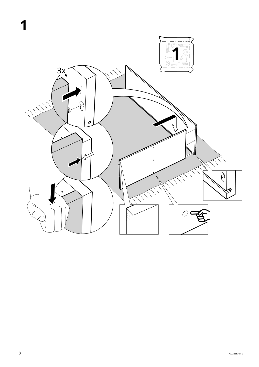 Assembly instructions for IKEA Idanaes wardrobe dark brown stained | Page 8 - IKEA IDANÄS wardrobe 504.588.31