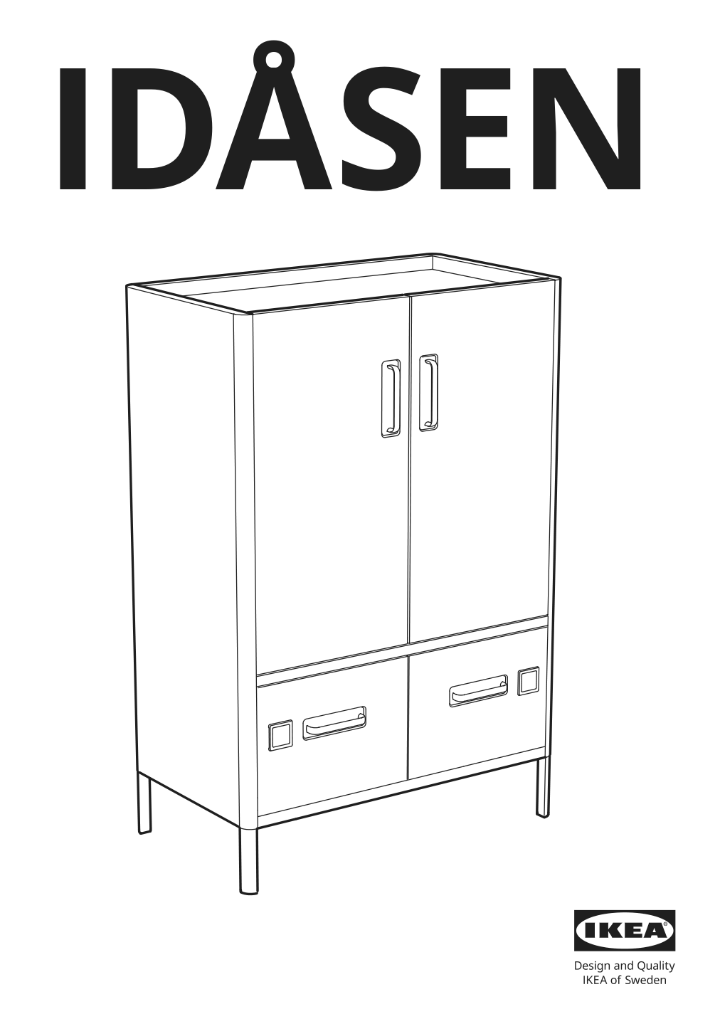 Assembly instructions for IKEA Idasen cabinet with doors and drawers dark green | Page 1 - IKEA IDÅSEN cabinet with doors and drawers 904.963.98