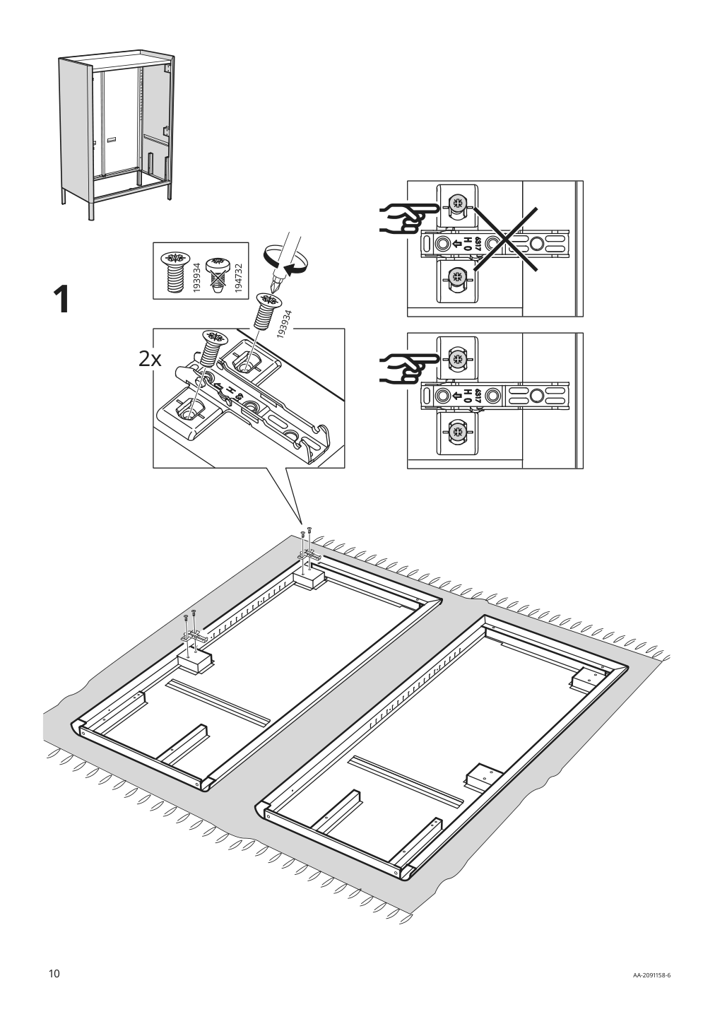 Assembly instructions for IKEA Idasen cabinet with doors and drawers dark gray | Page 10 - IKEA IDÅSEN cabinet with doors and drawers 504.963.81