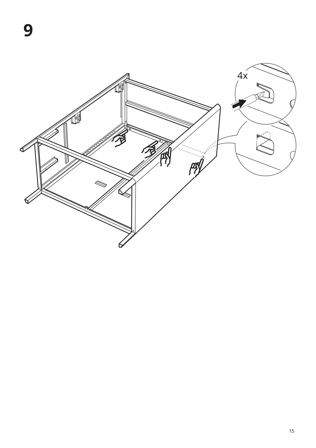 Assembly instructions for IKEA Idasen cabinet with doors and drawers dark gray | Page 15 - IKEA IDÅSEN cabinet with doors and drawers 504.963.81