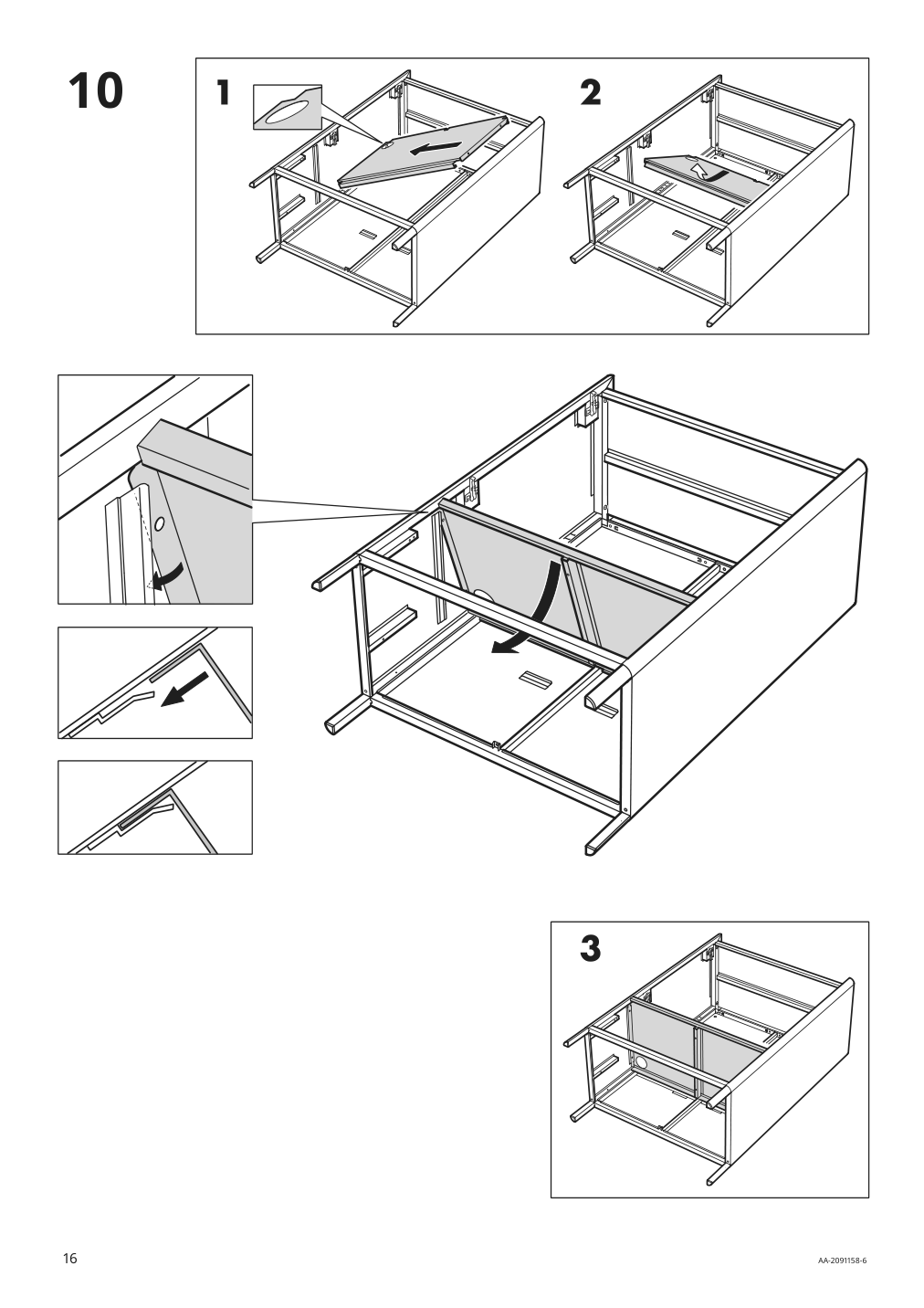 Assembly instructions for IKEA Idasen cabinet with doors and drawers dark gray | Page 16 - IKEA IDÅSEN cabinet with doors and drawers 504.963.81