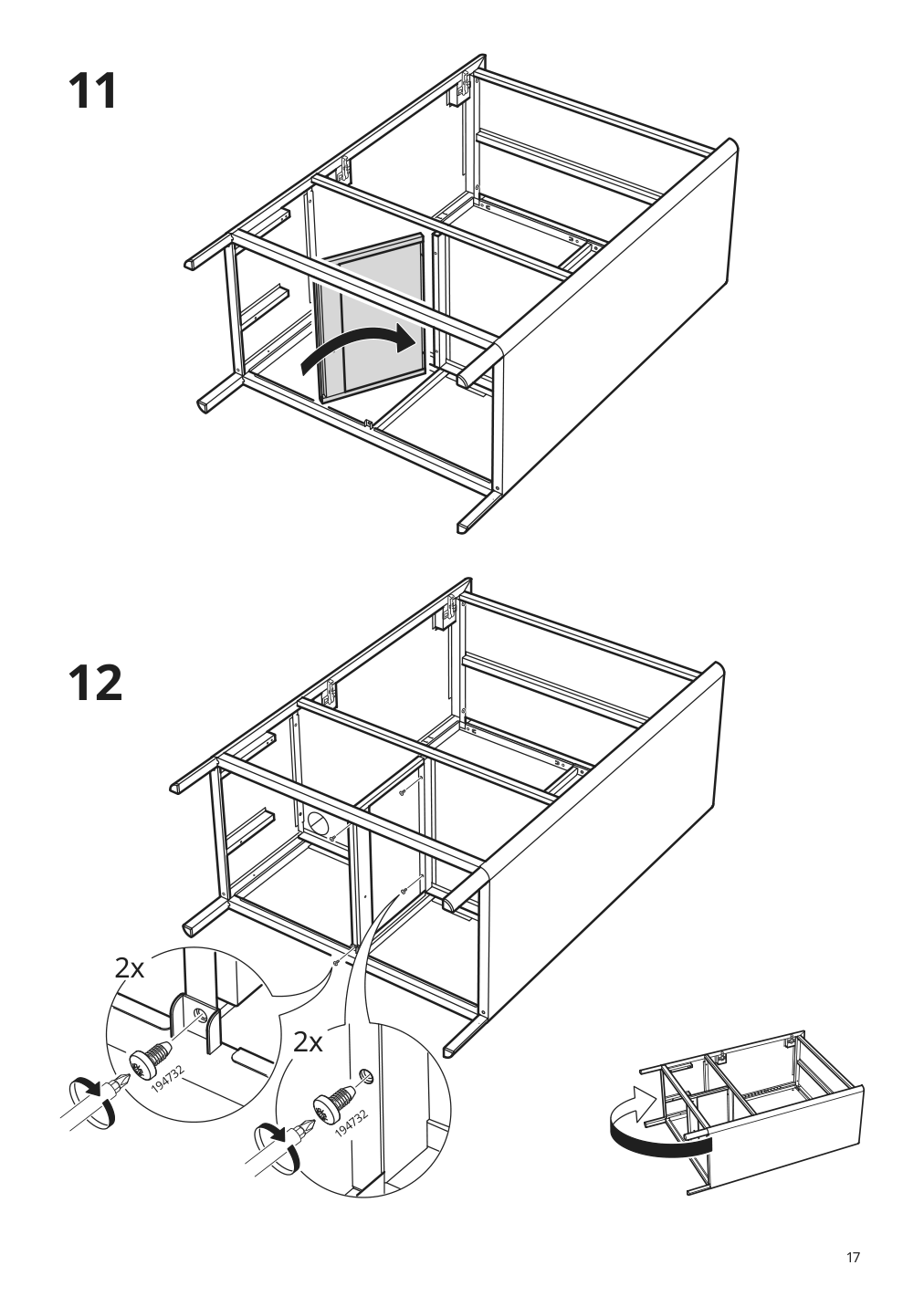 Assembly instructions for IKEA Idasen cabinet with doors and drawers dark green | Page 17 - IKEA IDÅSEN cabinet with doors and drawers 904.963.98