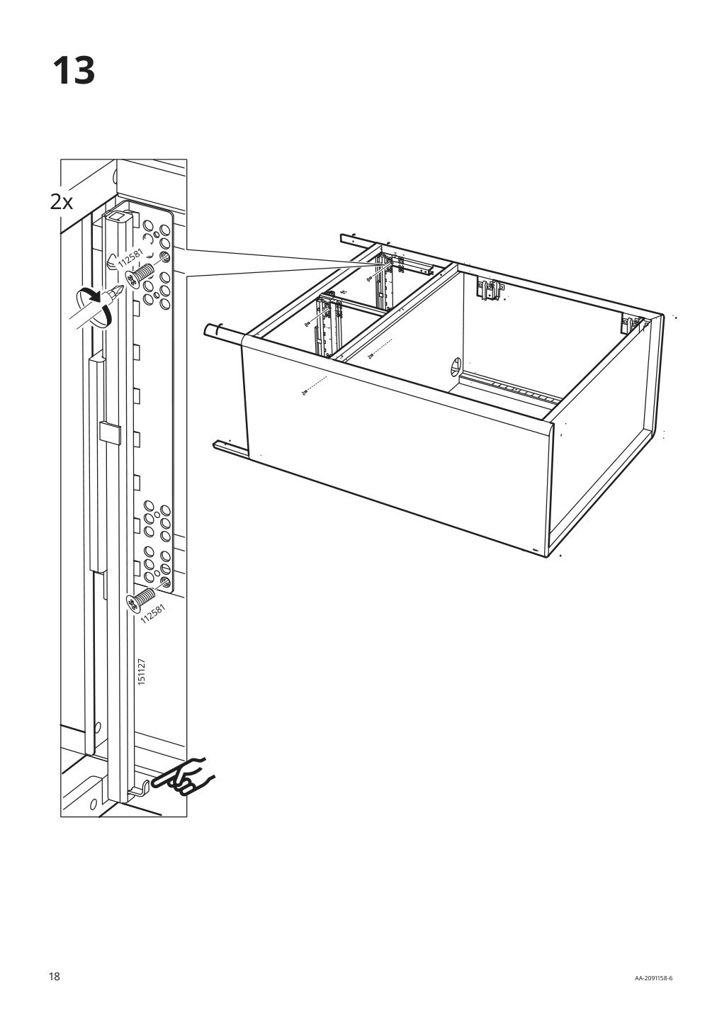 Assembly instructions for IKEA Idasen cabinet with doors and drawers dark green | Page 18 - IKEA IDÅSEN cabinet with doors and drawers 904.963.98