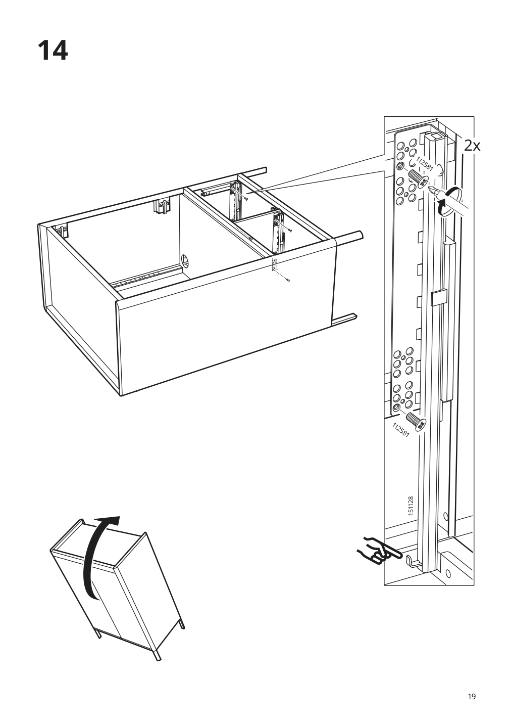 Assembly instructions for IKEA Idasen cabinet with doors and drawers dark gray | Page 19 - IKEA IDÅSEN cabinet with doors and drawers 504.963.81