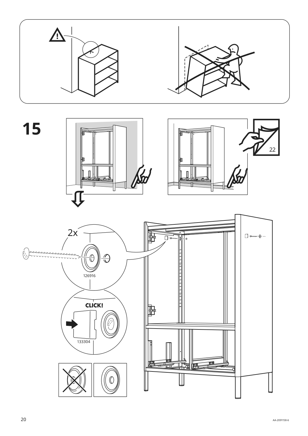 Assembly instructions for IKEA Idasen cabinet with doors and drawers dark gray | Page 20 - IKEA IDÅSEN cabinet with doors and drawers 504.963.81