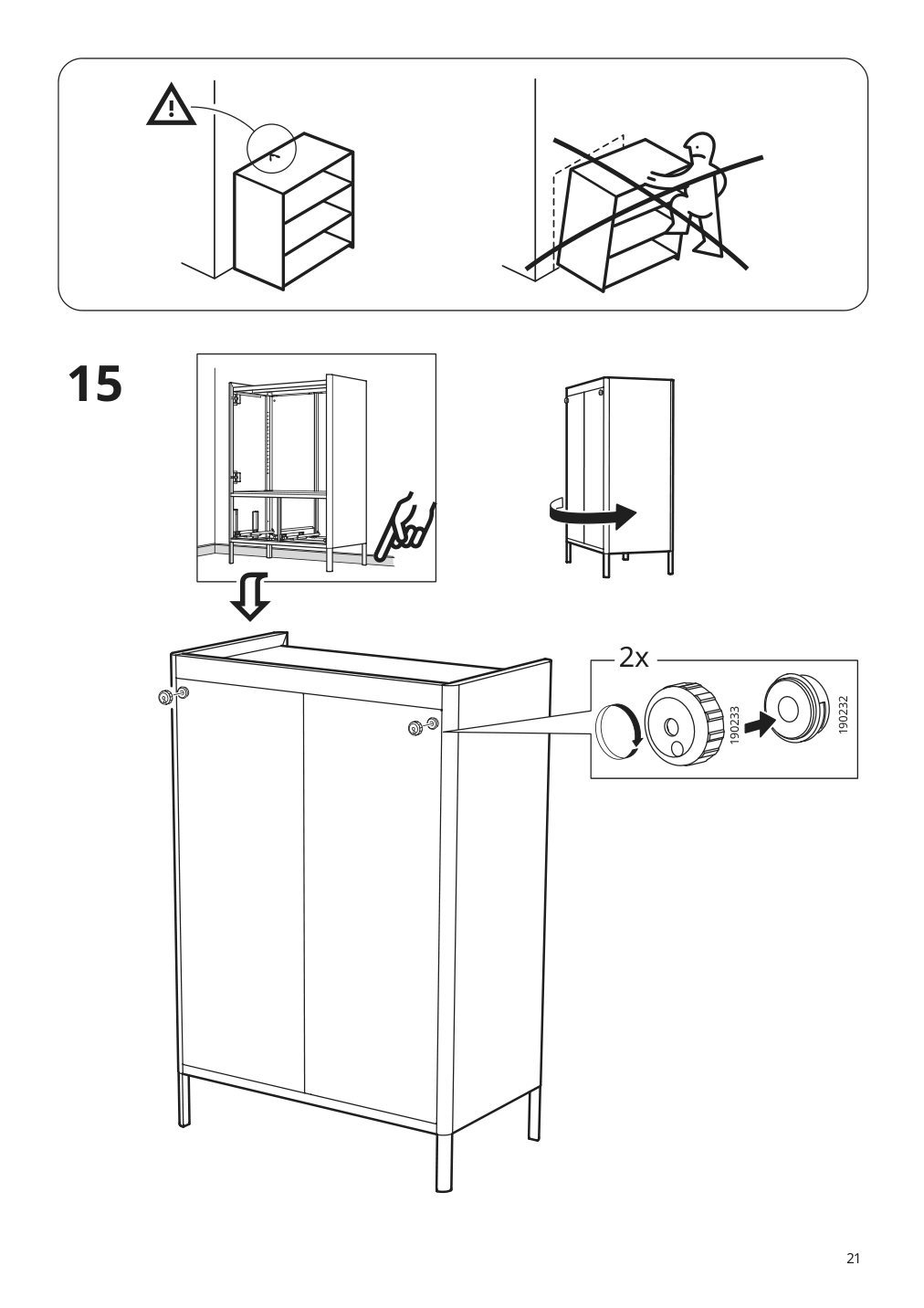 Assembly instructions for IKEA Idasen cabinet with doors and drawers dark gray | Page 21 - IKEA IDÅSEN cabinet with doors and drawers 504.963.81