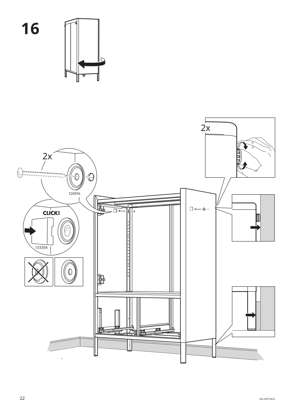 Assembly instructions for IKEA Idasen cabinet with doors and drawers dark gray | Page 22 - IKEA IDÅSEN cabinet with doors and drawers 504.963.81