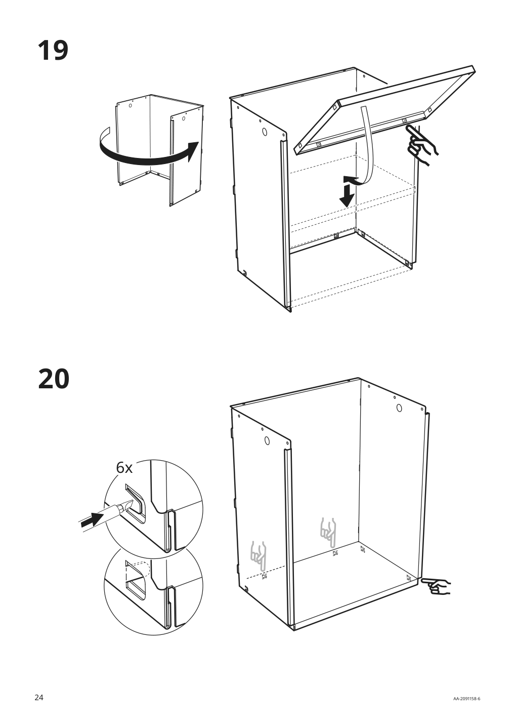 Assembly instructions for IKEA Idasen cabinet with doors and drawers dark gray | Page 24 - IKEA IDÅSEN cabinet with doors and drawers 504.963.81