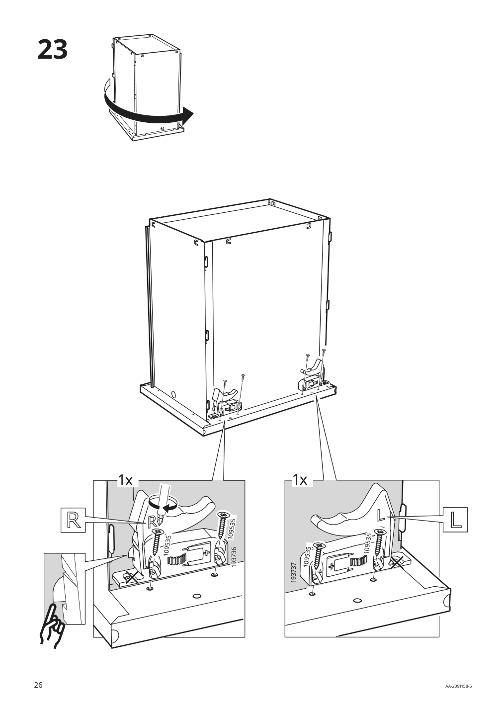 Assembly instructions for IKEA Idasen cabinet with doors and drawers dark gray | Page 26 - IKEA IDÅSEN cabinet with doors and drawers 504.963.81