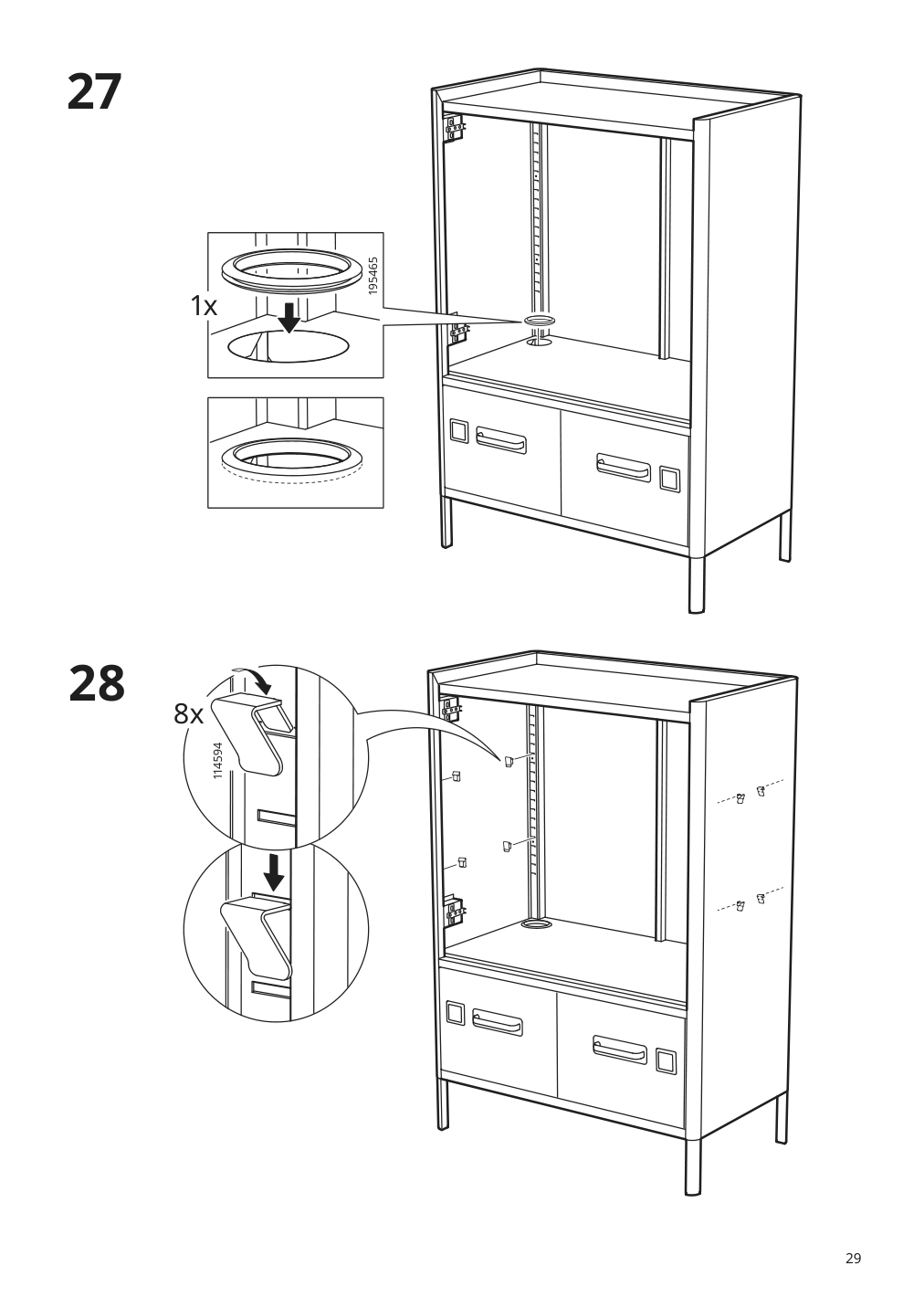 Assembly instructions for IKEA Idasen cabinet with doors and drawers dark green | Page 29 - IKEA IDÅSEN cabinet with doors and drawers 904.963.98