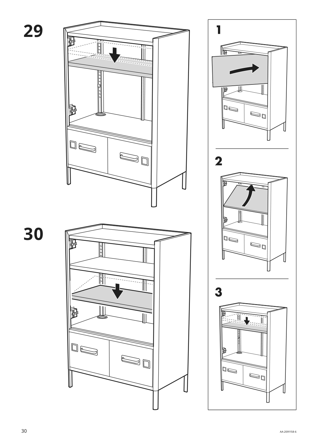 Assembly instructions for IKEA Idasen cabinet with doors and drawers dark gray | Page 30 - IKEA IDÅSEN cabinet with doors and drawers 504.963.81