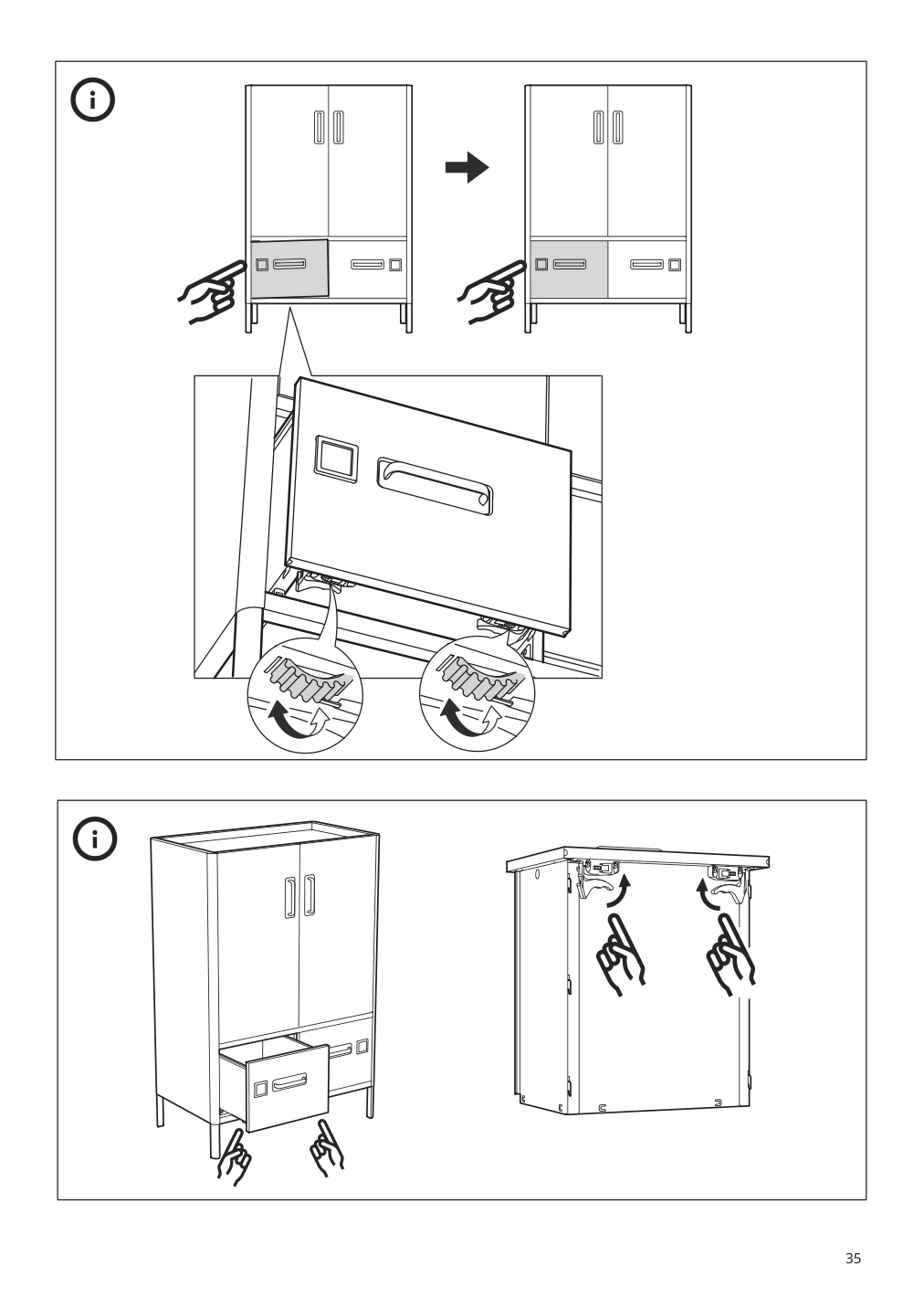 Assembly instructions for IKEA Idasen cabinet with doors and drawers dark gray | Page 35 - IKEA IDÅSEN cabinet with doors and drawers 504.963.81