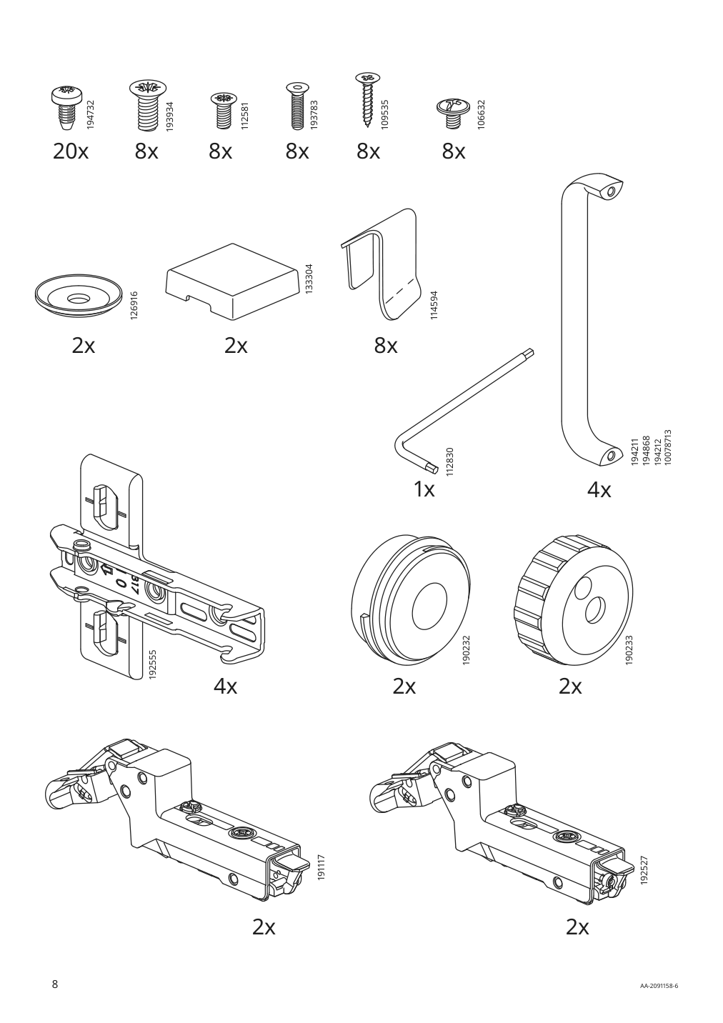 Assembly instructions for IKEA Idasen cabinet with doors and drawers dark green | Page 8 - IKEA IDÅSEN cabinet with doors and drawers 904.963.98