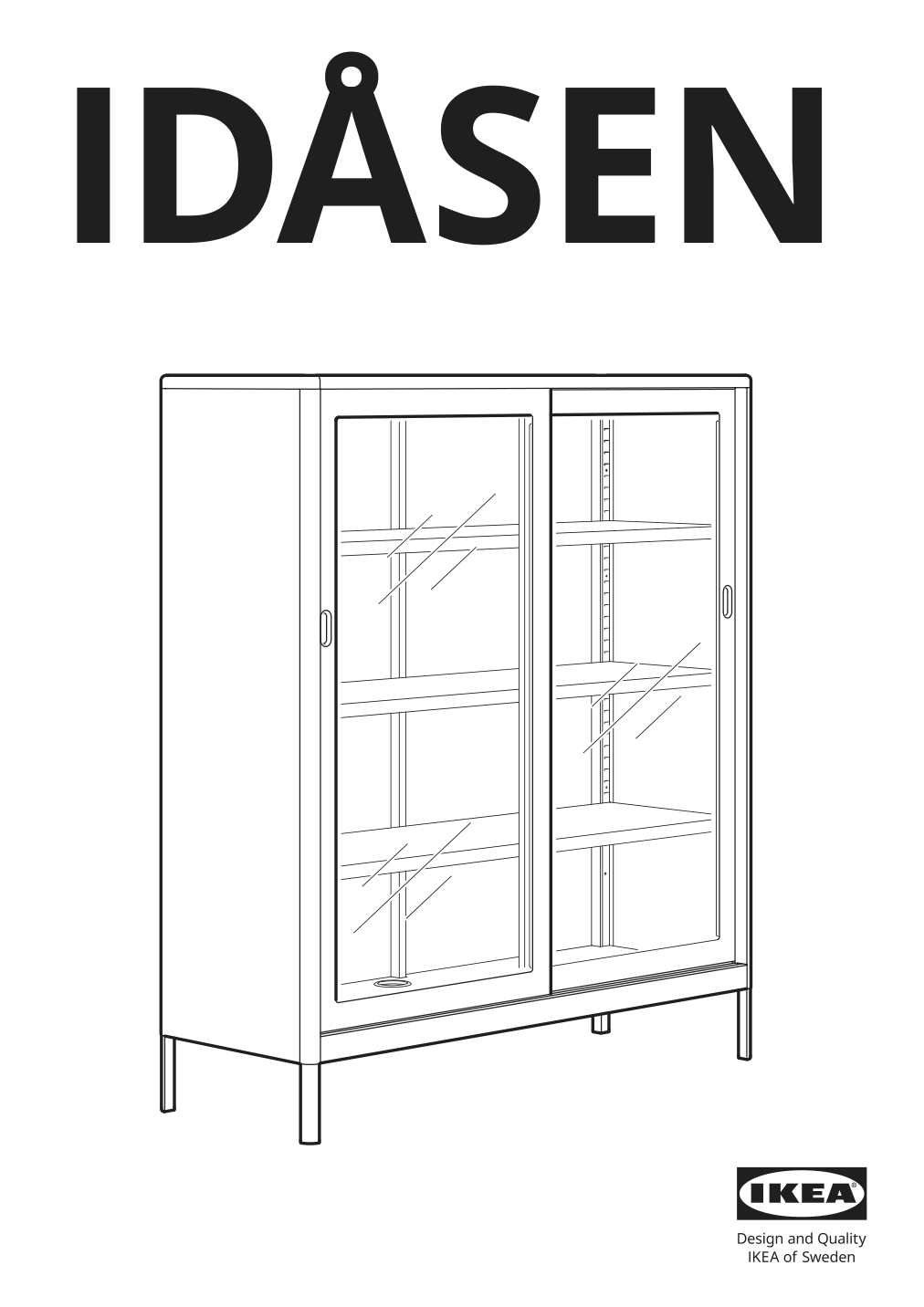 Assembly instructions for IKEA Idasen cabinet with sliding glass doors dark gray | Page 1 - IKEA IDÅSEN cabinet with sliding glass doors 904.963.84