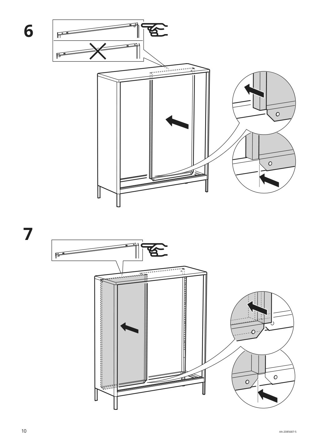 Assembly instructions for IKEA Idasen cabinet with sliding glass doors dark gray | Page 10 - IKEA IDÅSEN cabinet with sliding glass doors 904.963.84