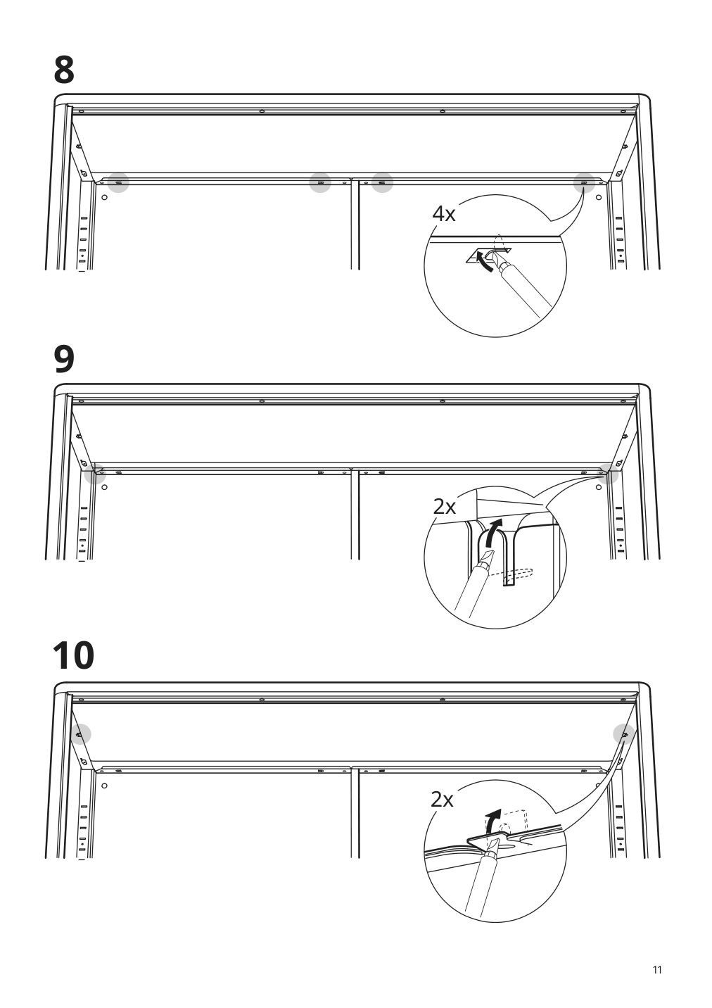 Assembly instructions for IKEA Idasen cabinet with sliding glass doors dark gray | Page 11 - IKEA IDÅSEN cabinet with sliding glass doors 904.963.84