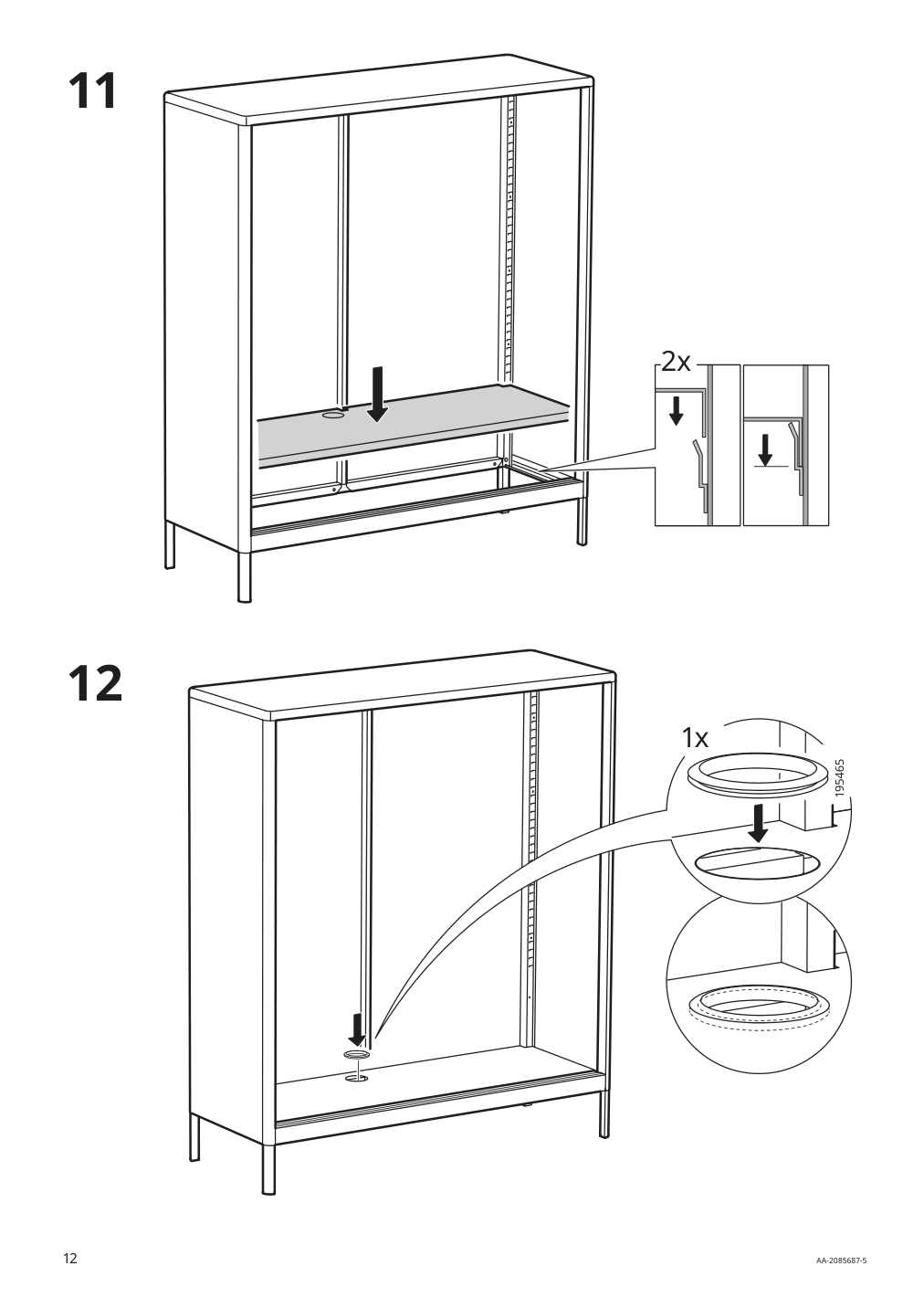 Assembly instructions for IKEA Idasen cabinet with sliding glass doors dark gray | Page 12 - IKEA IDÅSEN cabinet with sliding glass doors 904.963.84