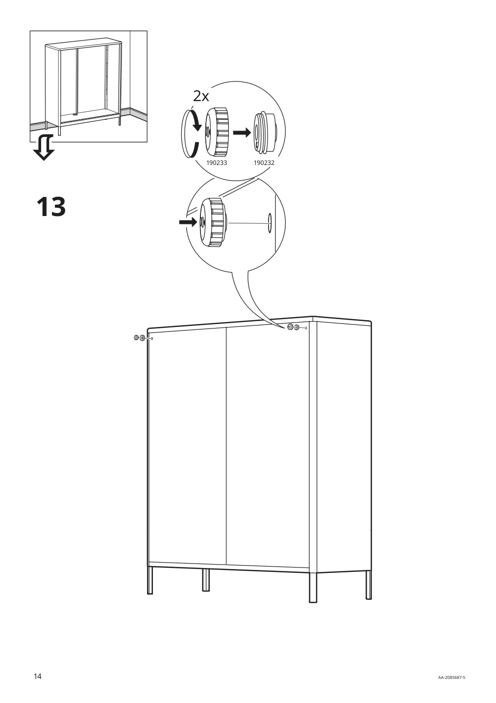 Assembly instructions for IKEA Idasen cabinet with sliding glass doors dark gray | Page 14 - IKEA IDÅSEN cabinet with sliding glass doors 904.963.84