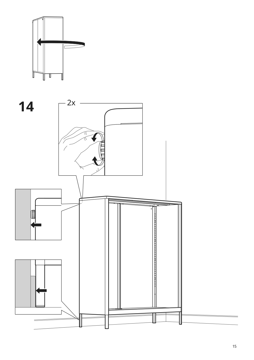 Assembly instructions for IKEA Idasen cabinet with sliding glass doors dark gray | Page 15 - IKEA IDÅSEN cabinet with sliding glass doors 904.963.84