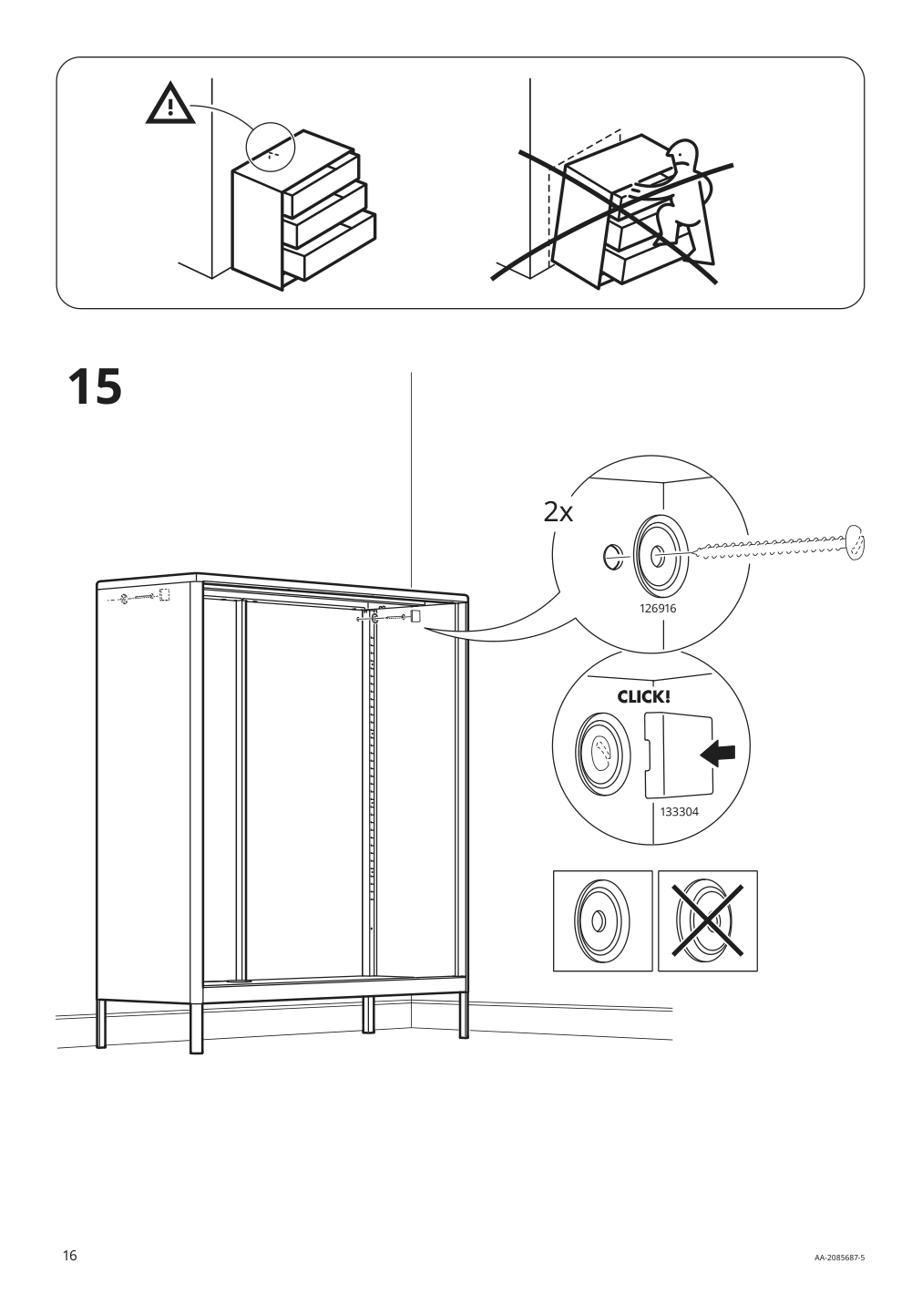 Assembly instructions for IKEA Idasen cabinet with sliding glass doors dark gray | Page 16 - IKEA IDÅSEN cabinet with sliding glass doors 904.963.84