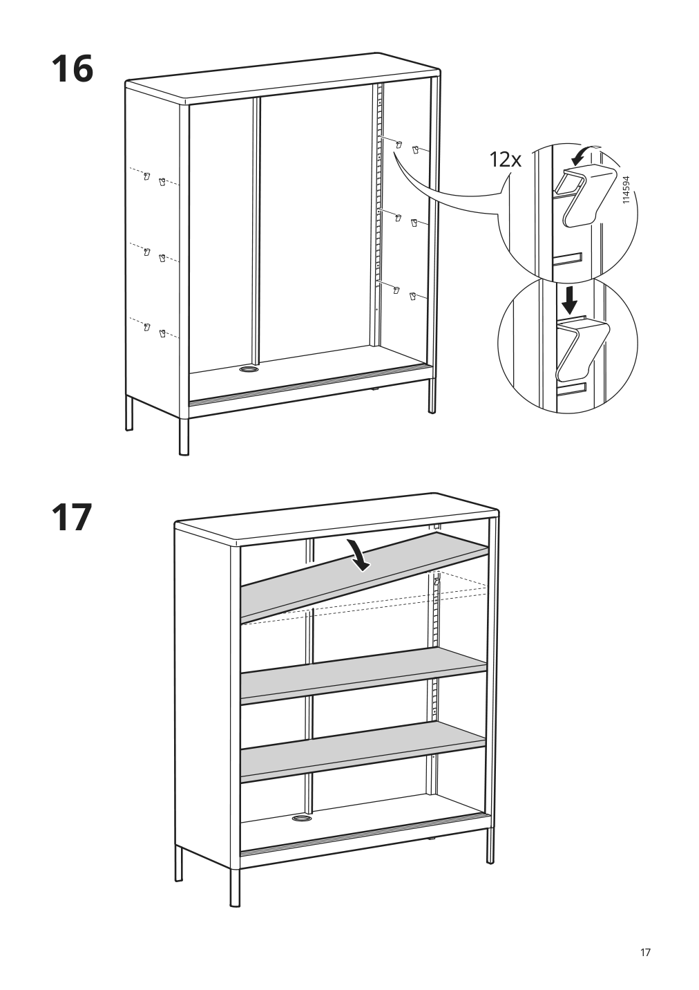 Assembly instructions for IKEA Idasen cabinet with sliding glass doors dark gray | Page 17 - IKEA IDÅSEN cabinet with sliding glass doors 904.963.84