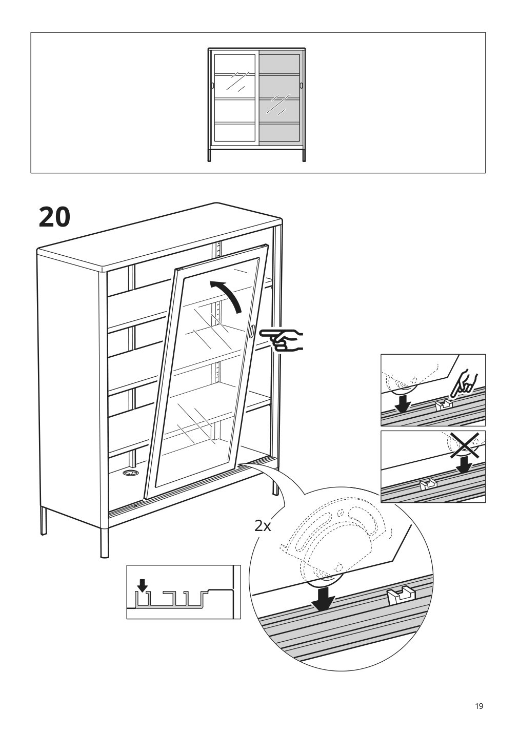 Assembly instructions for IKEA Idasen cabinet with sliding glass doors dark gray | Page 19 - IKEA IDÅSEN cabinet with sliding glass doors 904.963.84