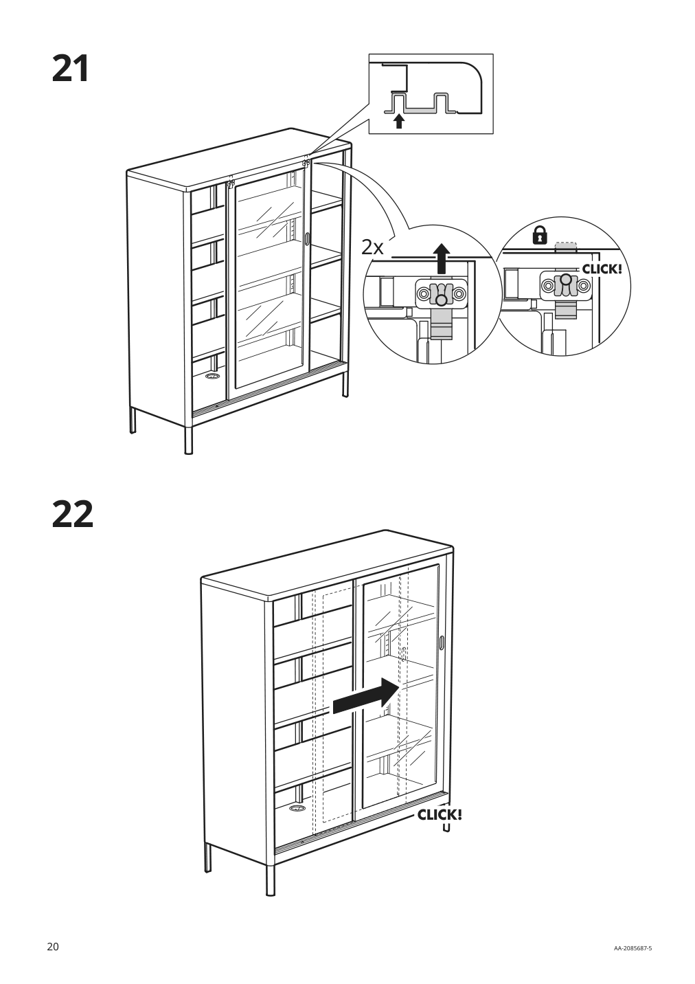 Assembly instructions for IKEA Idasen cabinet with sliding glass doors dark gray | Page 20 - IKEA IDÅSEN cabinet with sliding glass doors 904.963.84