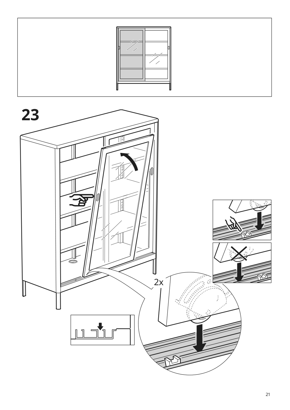 Assembly instructions for IKEA Idasen cabinet with sliding glass doors dark gray | Page 21 - IKEA IDÅSEN cabinet with sliding glass doors 904.963.84