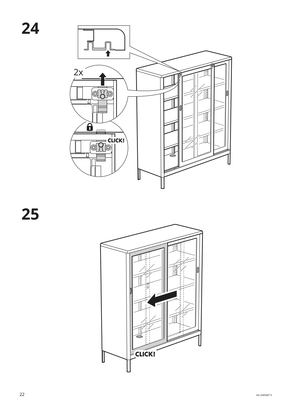 Assembly instructions for IKEA Idasen cabinet with sliding glass doors dark gray | Page 22 - IKEA IDÅSEN cabinet with sliding glass doors 904.963.84