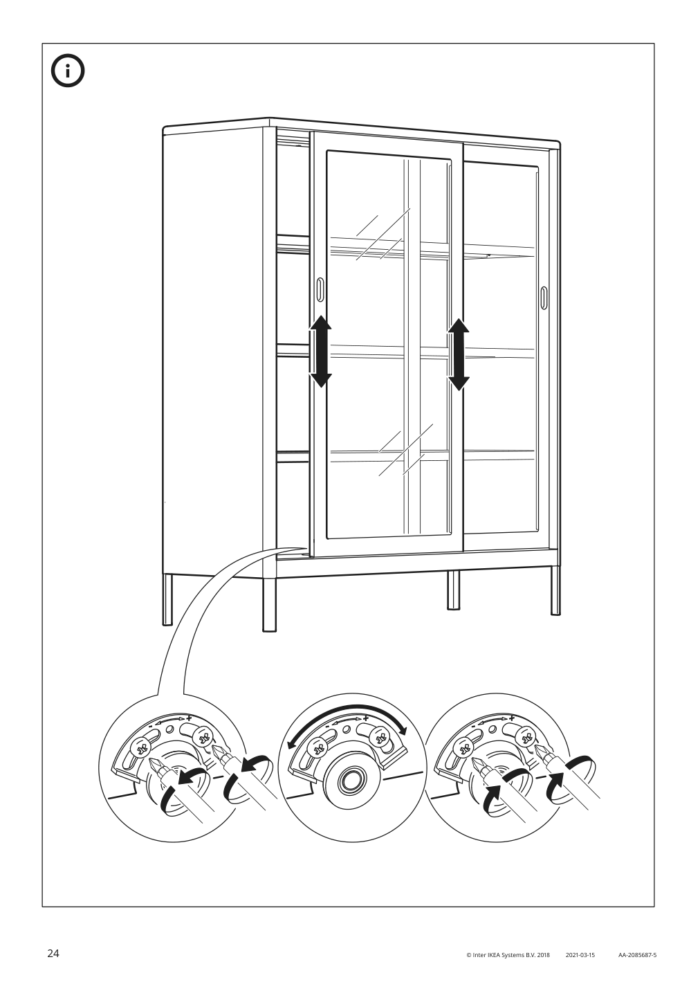 Assembly instructions for IKEA Idasen cabinet with sliding glass doors dark gray | Page 24 - IKEA IDÅSEN cabinet with sliding glass doors 904.963.84