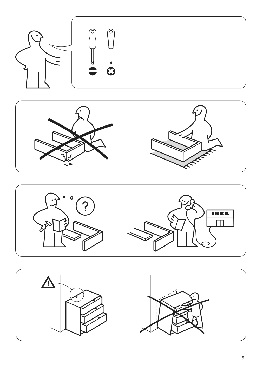 Assembly instructions for IKEA Idasen cabinet with sliding glass doors dark gray | Page 5 - IKEA IDÅSEN cabinet with sliding glass doors 904.963.84