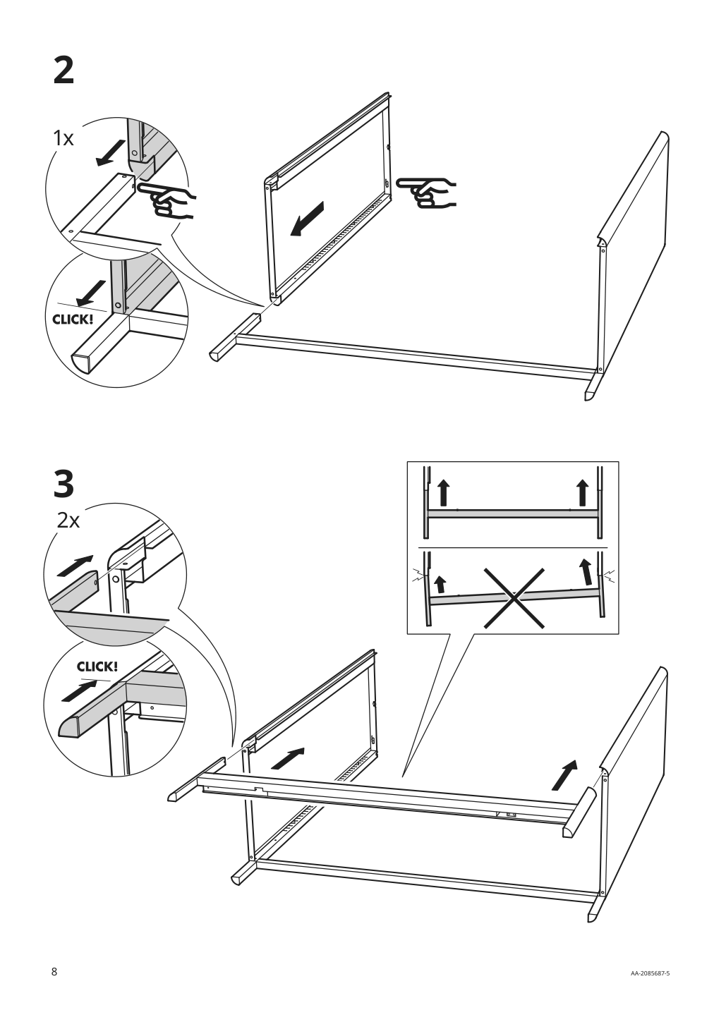 Assembly instructions for IKEA Idasen cabinet with sliding glass doors dark gray | Page 8 - IKEA IDÅSEN cabinet with sliding glass doors 904.963.84