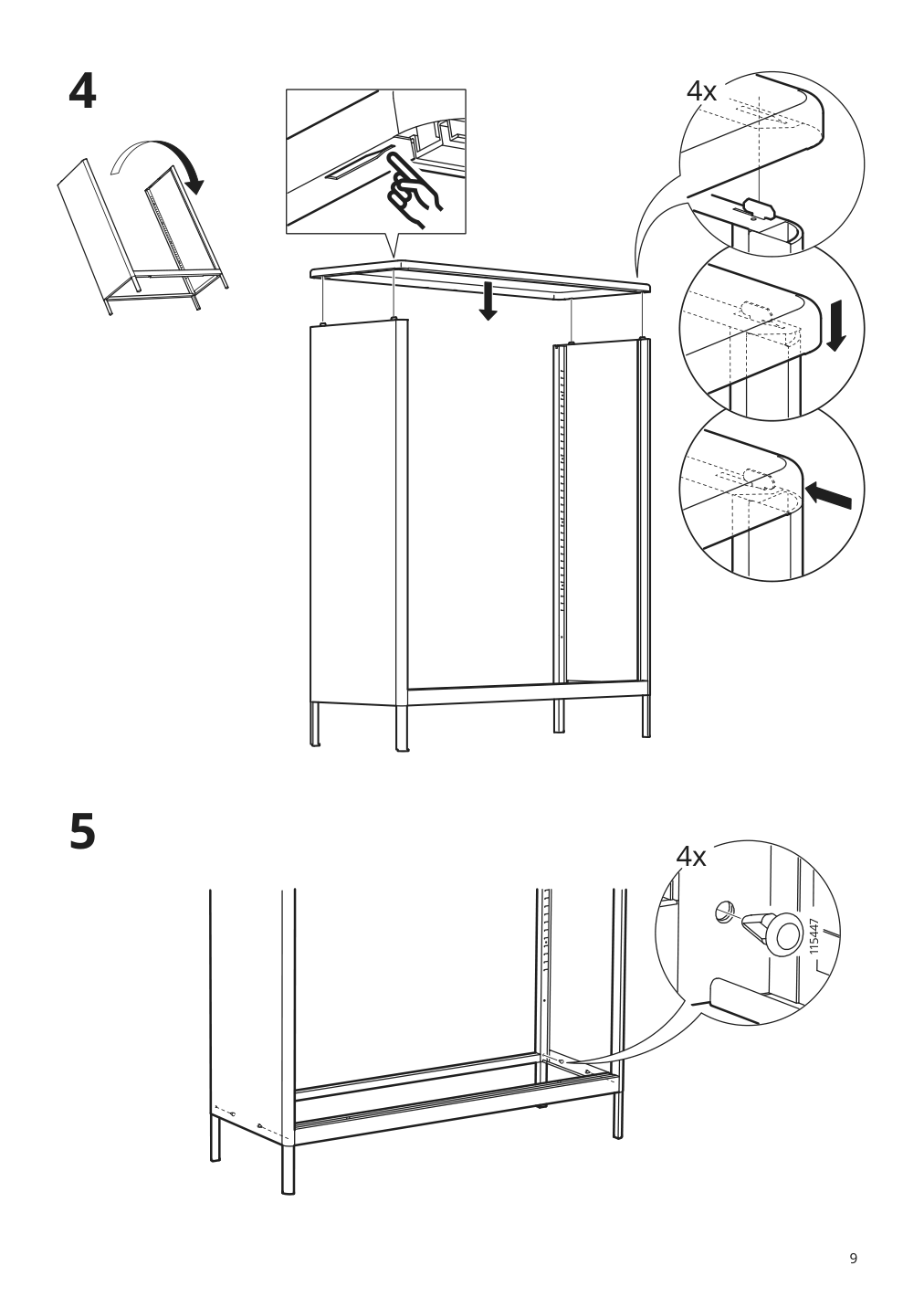 Assembly instructions for IKEA Idasen cabinet with sliding glass doors dark gray | Page 9 - IKEA IDÅSEN cabinet with sliding glass doors 904.963.84