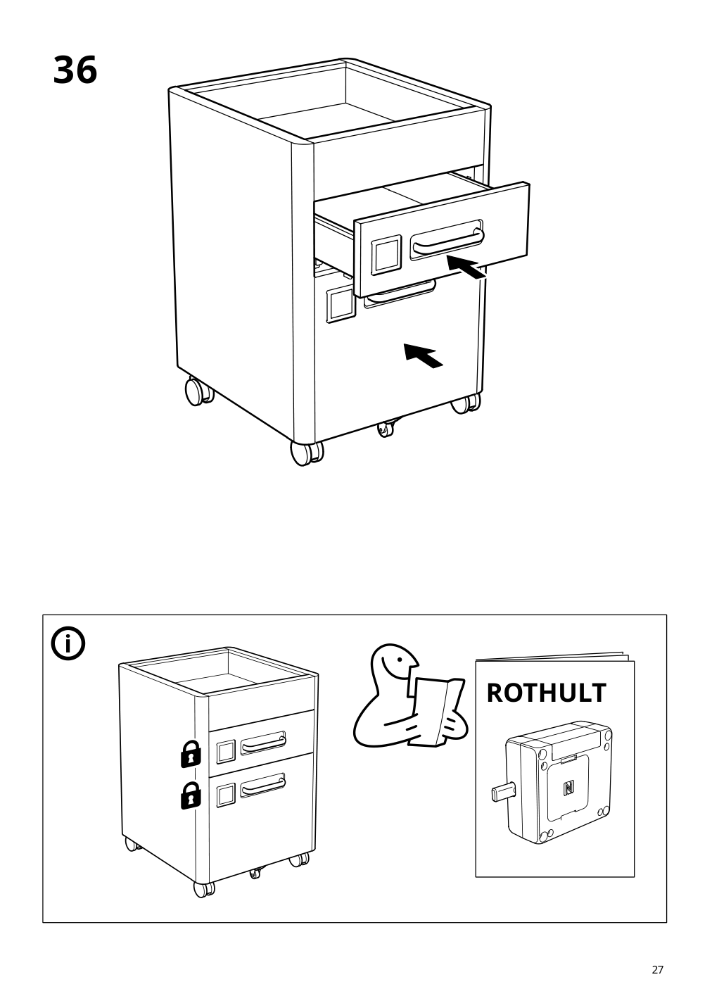 Assembly instructions for IKEA Idasen drawer unit on casters golden brown | Page 27 - IKEA IDÅSEN drawer unit with smart lock 092.872.91