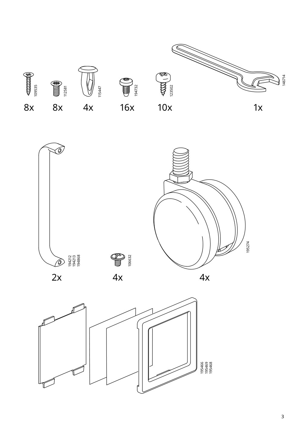 Assembly instructions for IKEA Idasen drawer unit on casters golden brown | Page 3 - IKEA IDÅSEN drawer unit with smart lock 092.872.91