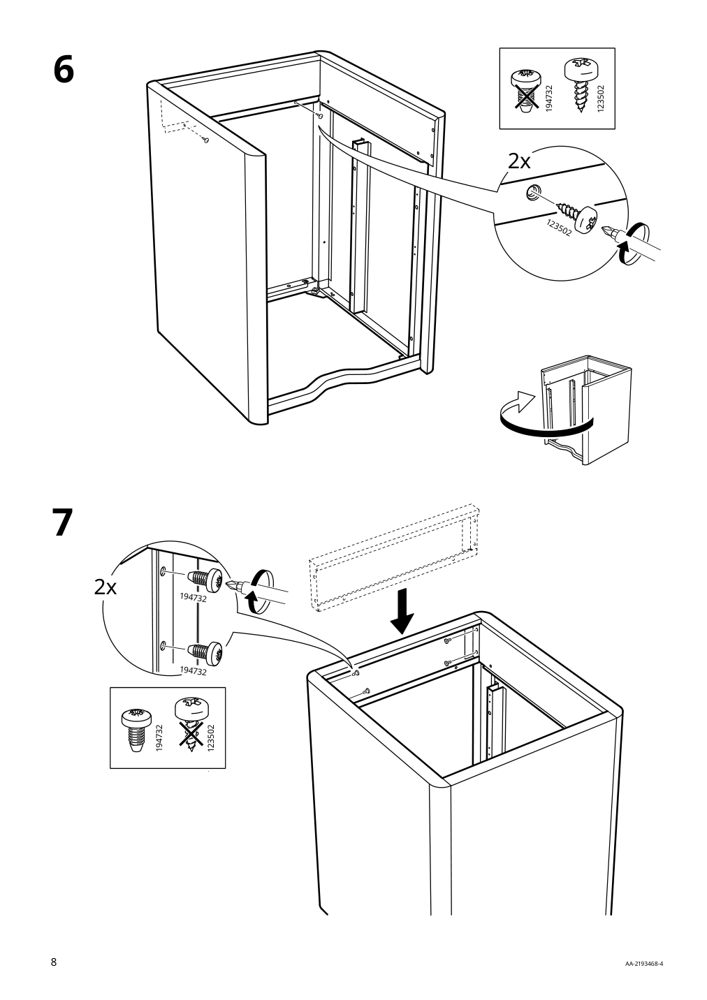 Assembly instructions for IKEA Idasen drawer unit on casters golden brown | Page 8 - IKEA IDÅSEN drawer unit with smart lock 092.872.91