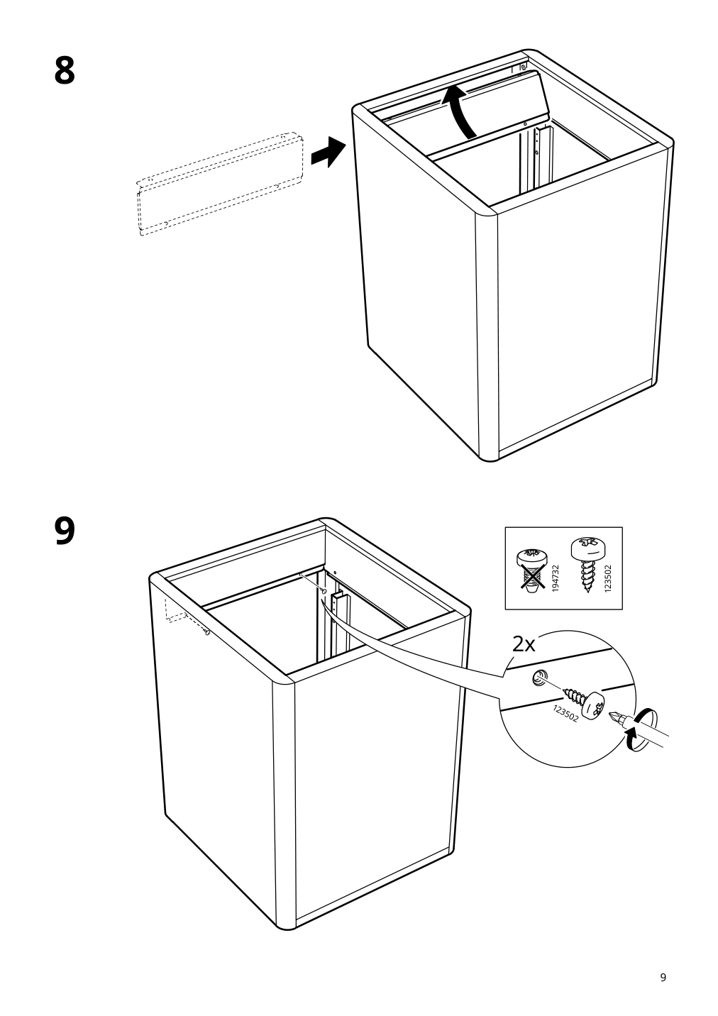 Assembly instructions for IKEA Idasen drawer unit on casters golden brown | Page 9 - IKEA IDÅSEN drawer unit with smart lock 092.872.91