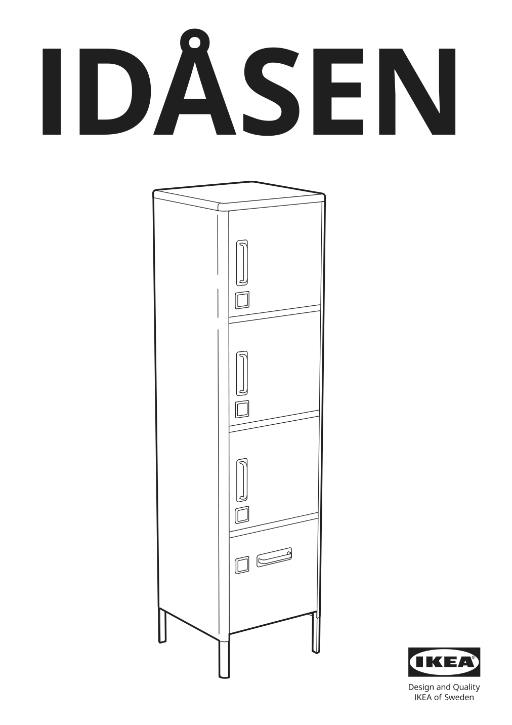 Assembly instructions for IKEA Idasen high cabinet with drawer and doors dark green | Page 1 - IKEA IDÅSEN high cabinet with drawer and doors 104.964.01